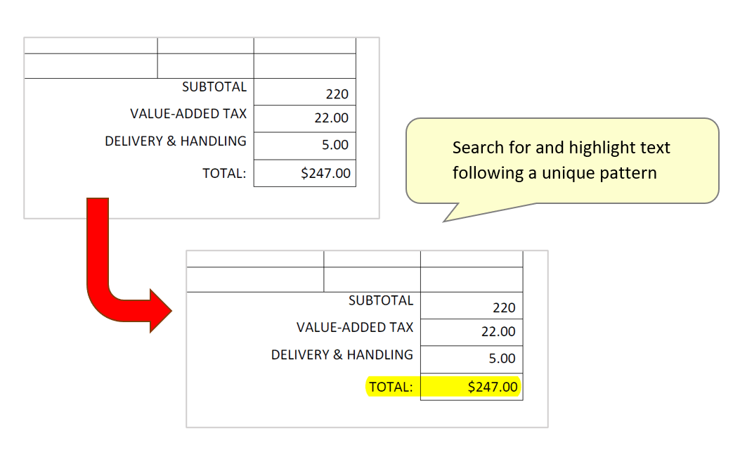 highlight totals