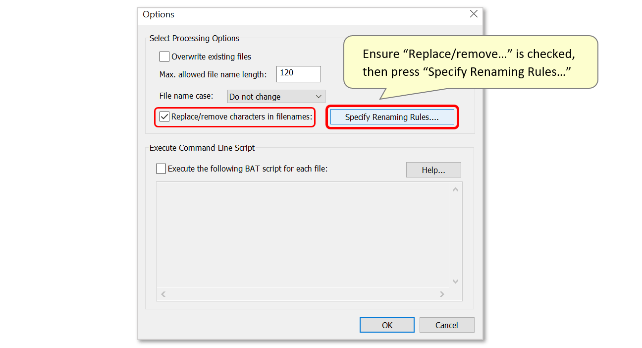 Using 'Search and Replace Rules' to Rename PDF Files