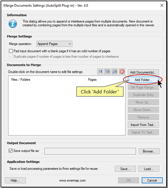 Click Add Folder button to select an input folder