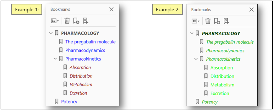Bookmark Content and Appearance