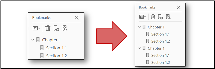 Duplicating PDF bookmarks