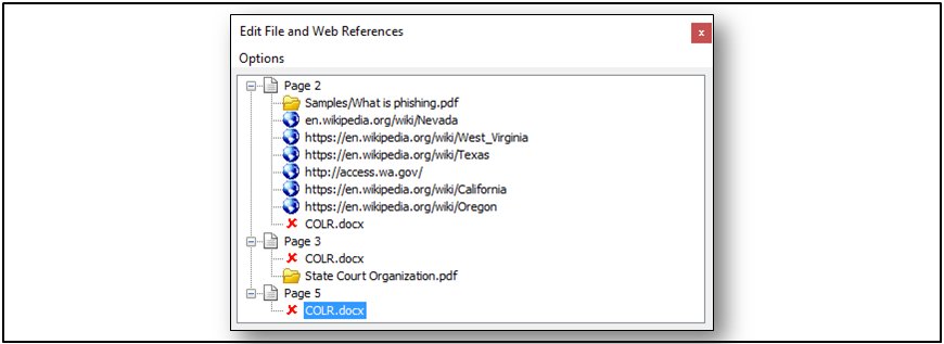 Editing File and Web References