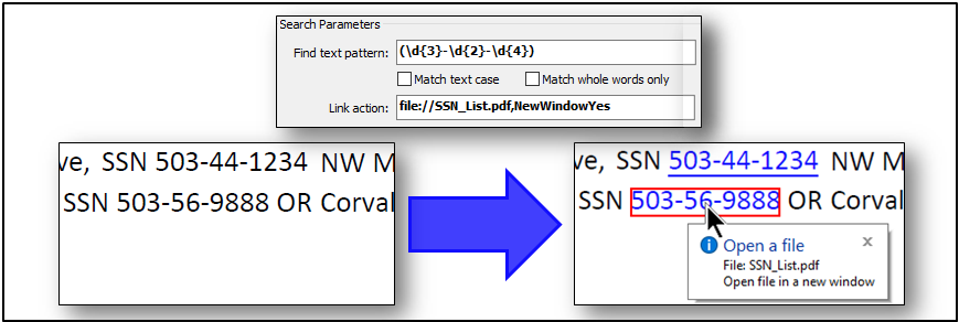 Adding Links By Text Search