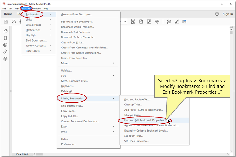 Delete Move And Style Pdf Bookmarks Using The Autobookmark Plug-in