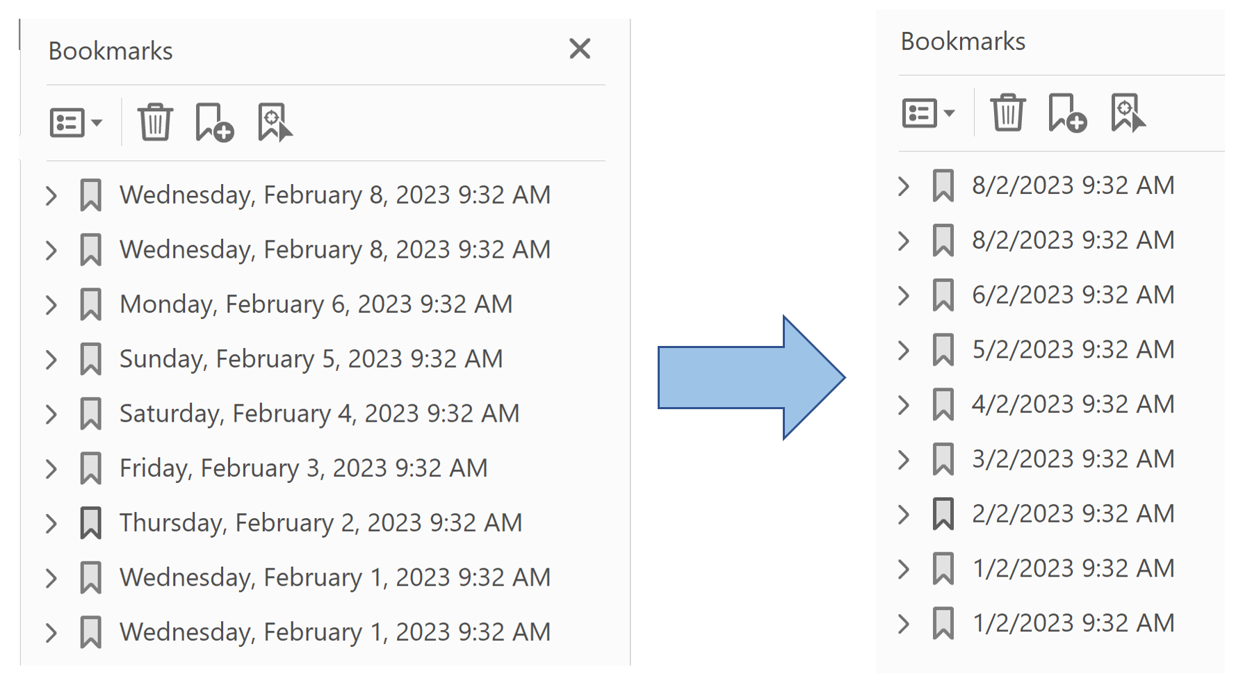 Bookmark email headers