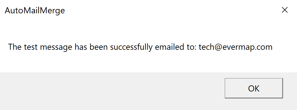 Confirmation message
