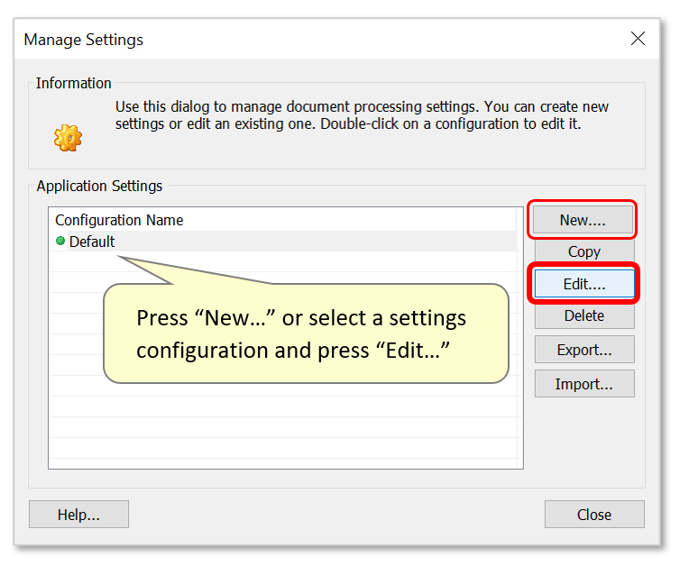 edit settings