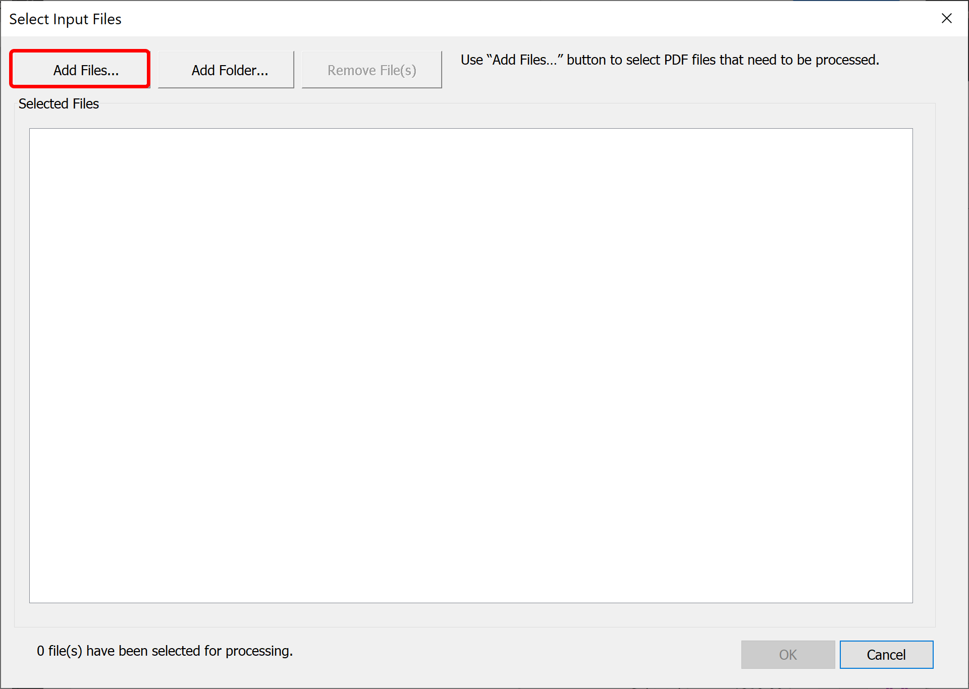 Add files for processing