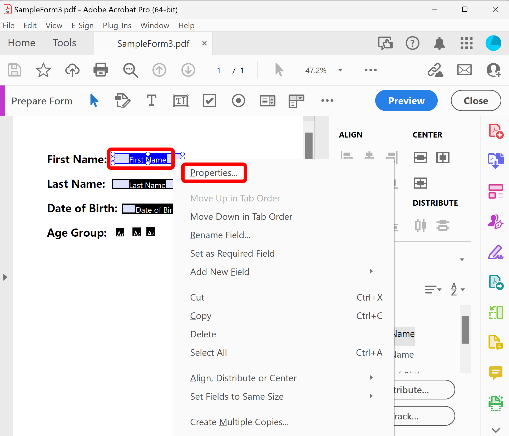 Classic interface right click menu
