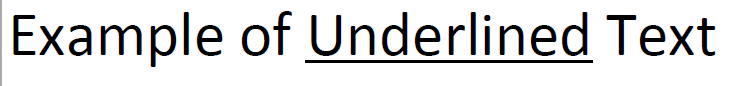Underlined text appearance