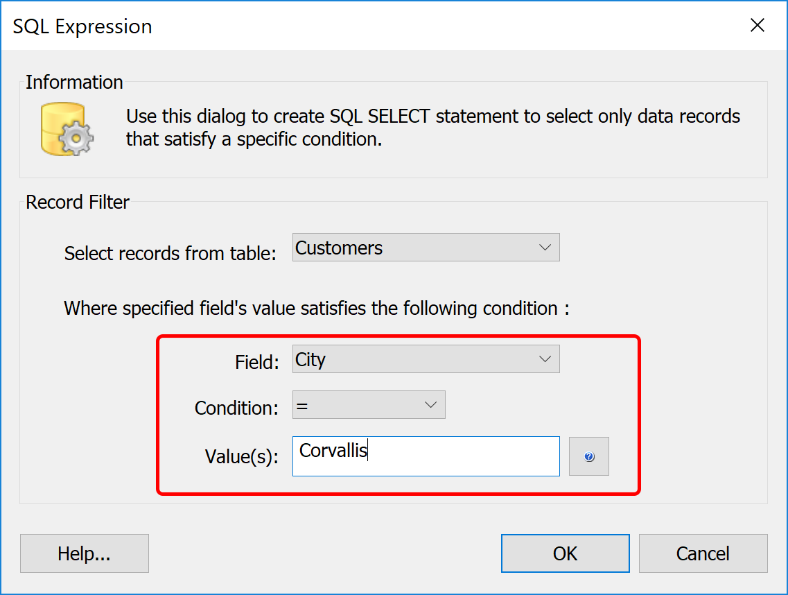 Specify output options