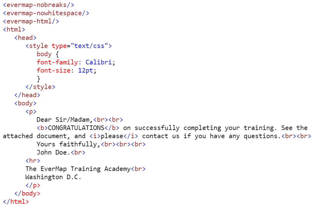 Formatting HTML Messages in AutoMailMerge