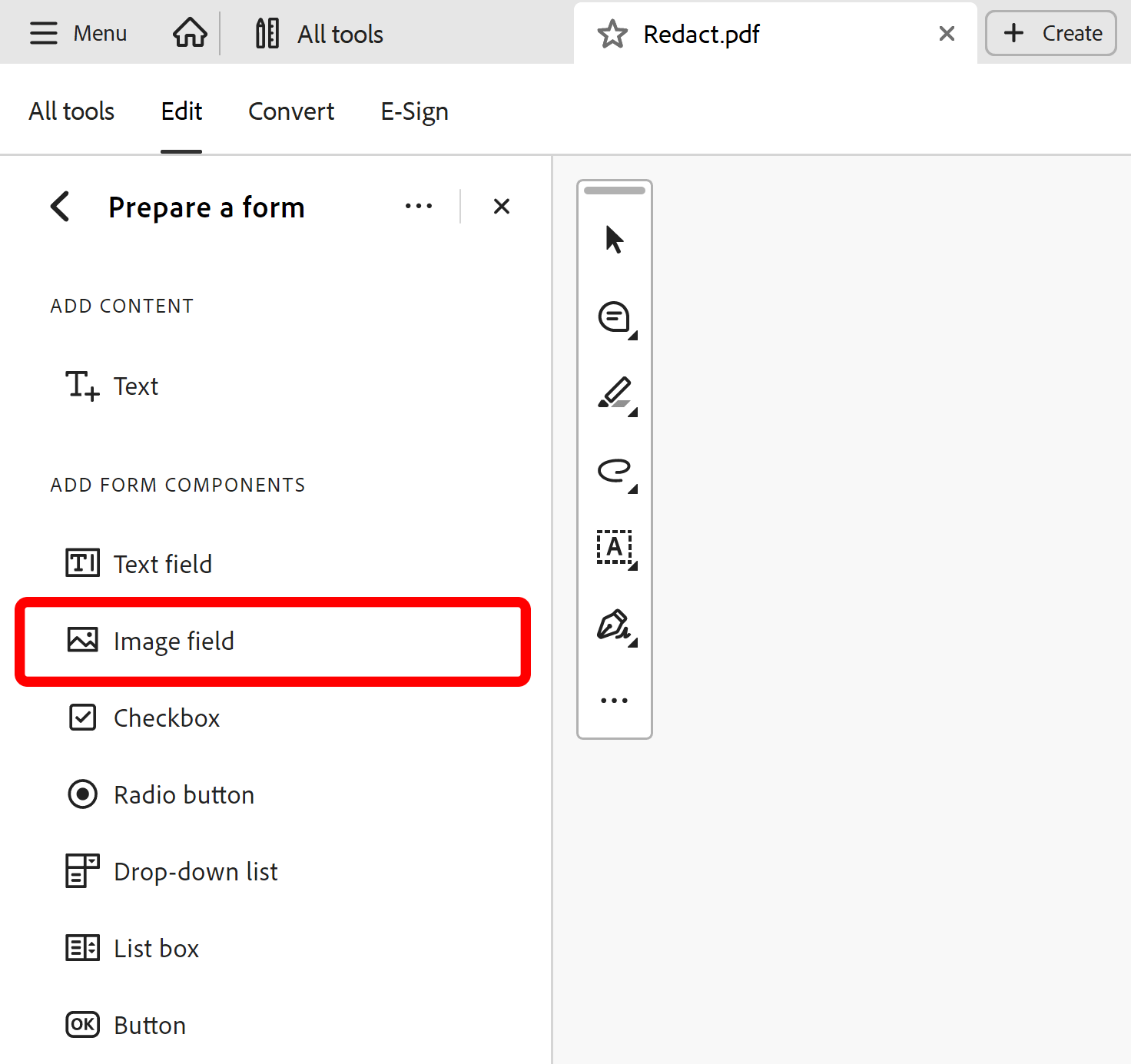 Select image field icon