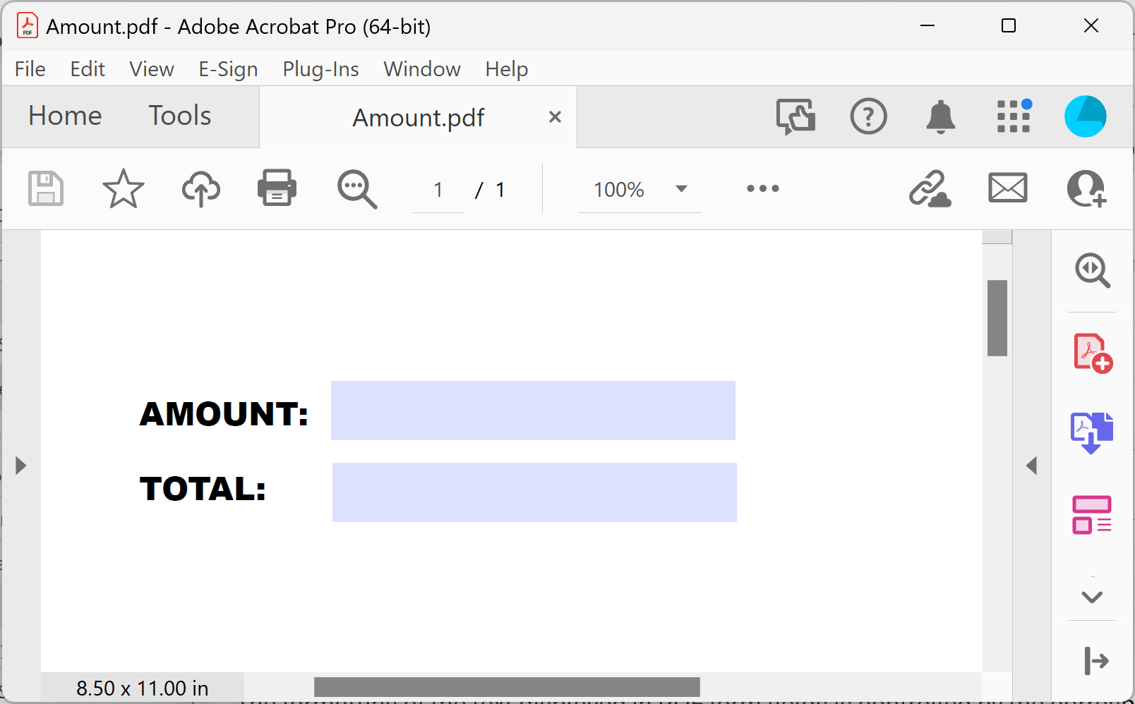 Open a PDF form with interactive text fields
