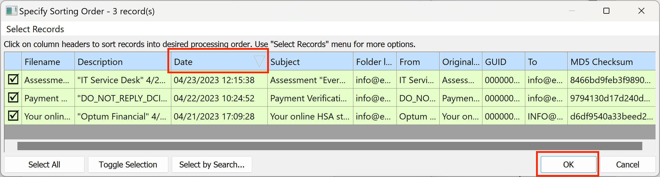 Sort by Date Field