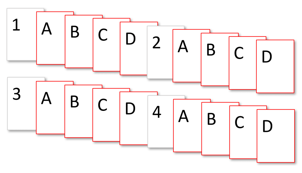 Interleave pages while merging files example