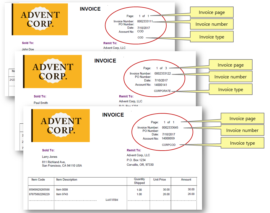 Splitting invoices into multiple folders