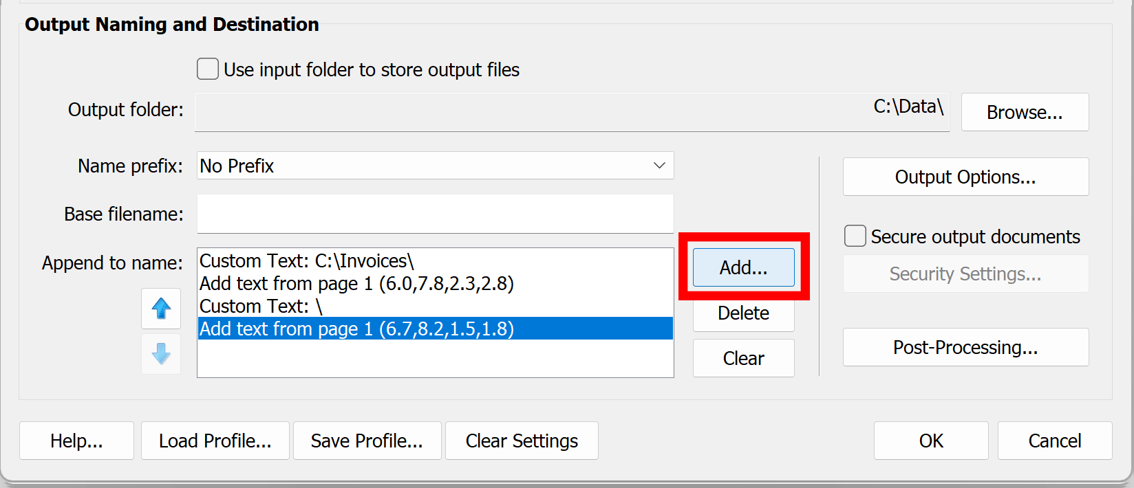 Press Add button one more time to add file extension