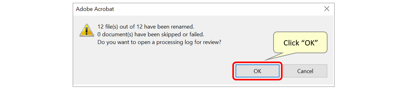 Check renaming results