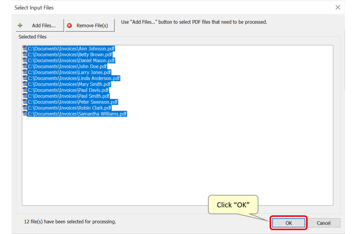 Press OK to continue
