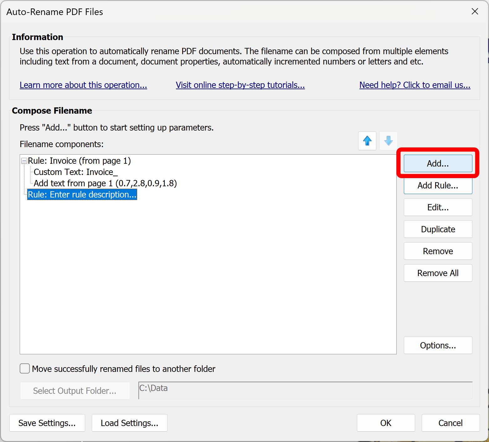 Add renaming component for the second rule