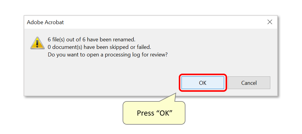 open a processing report