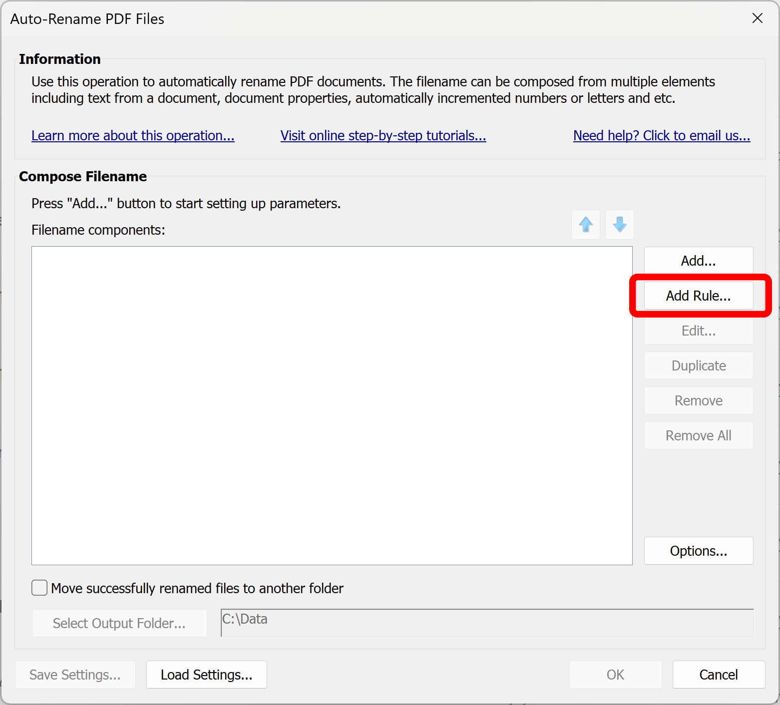 Press add rule button