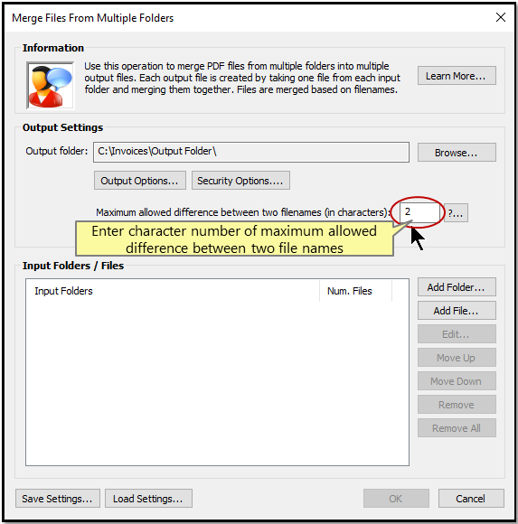 Set filename similarity parameter