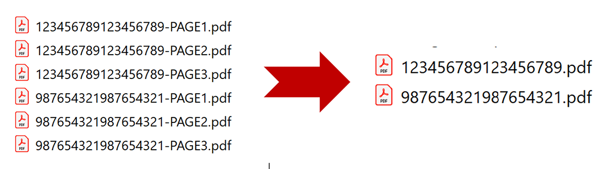 Merging PDF files by filename similarity